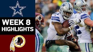 Cowboys vs Redskins  NFL Week 8 Game Highlights [upl. by Eilsehc]