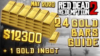 Red Dead Redemption 2  All 24 Gold Bars amp 1 ingot 12300 May 2020 [upl. by Niven202]