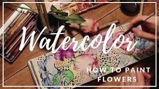 How to draw amp paint flowers with watercolour for beginners SKETCHBOOK [upl. by West]