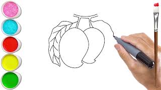 How to Draw Mangoes Very Easy  Mady Arts [upl. by Anauqahs]