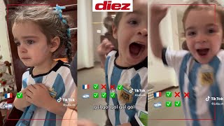 El tierno video de una niña argentina viendo los penales de la final del mundial y celebrando [upl. by Nor]