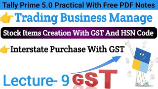 Interstate Purchase Entry With GST In Tally Prime  Tally Prime 50  Tally 50 Course  Lecture 9 [upl. by Renraw121]