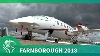 Farnborough 2018 Piaggio Aerospace P180 Avanti EVO and P1HH HammerHead [upl. by Koa]