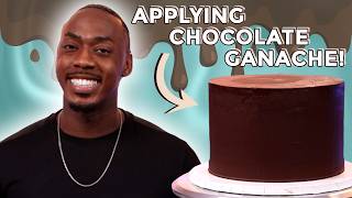 Covering a Cake Chocolate Ganache Tutorial [upl. by Eelahc]