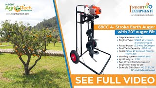 Earth Auger 68CC  71CC with Twowheel trolley amp 12quot bit call on 9822727219  Post Hole Digger [upl. by Haimehen]