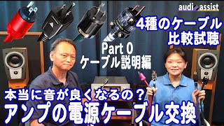 【Part0 説明編】オーディオ アンプの電源ケーブルを取り換えると本当に音が良くなるのか音楽の試聴や解説をして検証！ZONOTONE・OYAIDE・KRIPTON・FURUTECHの４種を比較試聴 [upl. by Hofstetter]