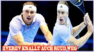 Halbfinale bei TennisWM ganz nahZverev knallt auch Ruud weg [upl. by Neleb475]