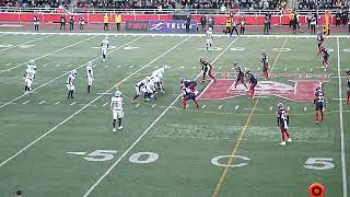 Montreal Alouettes LB Darnell Sankey intercepts Toronto Argonauts QB Chad Kelly 11924 [upl. by Nuajed]