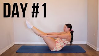 Day 1 30 Min Pilates 30 Day Workout Challenge At Home No Equipment [upl. by Carrick]