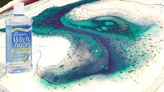 Fluid ART using WITCH HAZEL in Acrylic Pouring [upl. by Queston14]