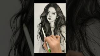 How to draw make a hair style Cute face drawing with pencil shortsfeedartpencil [upl. by Mahsih]