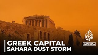 Apocalyptic orange haze Sahara dust storm hits Greek capital [upl. by Zara]