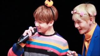 BTS Fansign  Taehyung amp Jungkook singing Begin cut [upl. by Ynnad]