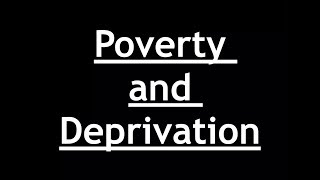 Sociology for UPSC  POVERTY amp DEPRIVATION  Chapter 5  Paper 1  Lecture 4 [upl. by Christa]