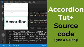 Accordion items  Fyne GUI Golang tutorial 40 [upl. by Yrrehs]