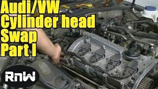 How to Remove and Replace a Cylinder Head  Audi A4 A6 VW Passat Jetta 18L Engine Part 1 [upl. by Ijar556]