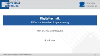 11 RISC V und Assemblerprogrammierung Teil 2 [upl. by Nemhauser771]