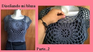 🦋Blusa a crochet con flores 🌼🌺 parte 2crochet blusasnorma [upl. by Ostraw]