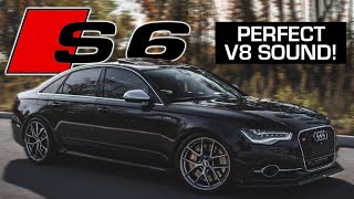 THE BEST SOUNDING S6 C7 Audi S6 with Universal Valved Mufflers  Resonator Delete [upl. by Epolenep]