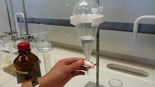 Liquid liquid extraction LLE with a separatory funnel [upl. by Vani]