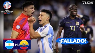 ¡ENNER falló el penalti del EMPATE  Argentina 10 Ecuador  Copa América 2024  4tos  TUDN [upl. by Atilemrac]