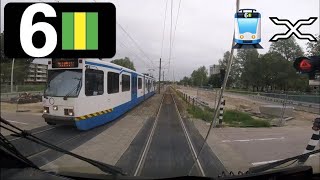 🚊 GVB Amsterdam Tramlijn 6 Cabinerit Amstelveen Stadshart  Station Zuid Drivers view POV [upl. by Kahler381]