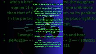 Group displacement law sorry fajans Russel rule radioactivitychemistry chembondchemlifeinorgan [upl. by Imot438]