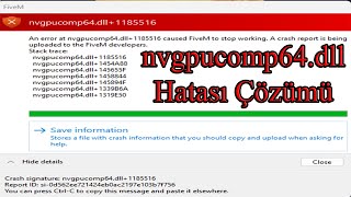 nvgpucomp64dll  Hatası Çözümü 100  TÜRKÇE ANLATIM [upl. by Tali]