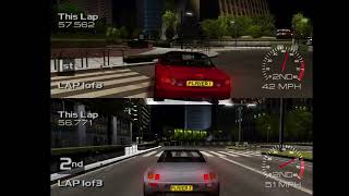 Split screen Metropolis Street Racer  2000  Dreamcast [upl. by Watt]