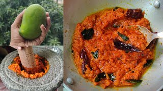 పచ్చి మామిడికాయ రోటీ పచ్చడి 😋😋 Pachi mamidikaya roti pachadi recipe in telugu [upl. by Alaunnoif]