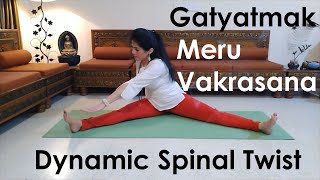 Gatyatmak Meru Vakrasana  The Dynamic Spinal Twisting Pose [upl. by Kilian691]