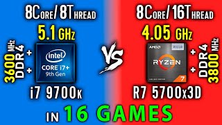 i7 9700k vs Ryzen 7 5700x3D Test in 16 Games or i7 9700K OC vs R7 5800x3D [upl. by Dee Dee]