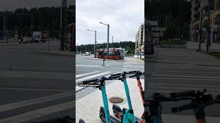 Red Tram tram tramway shortsvideo trainspotting train tramlines shorts [upl. by Zug]