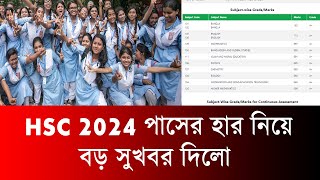 বড় সুখবর HSC 2024 পাসের হার নিয়ে  hsc exam 2024 update news  hsc result kobe dibe 2024 [upl. by Irtimed]