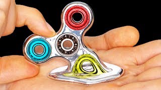 DIY Fidget Spinner MELTS IN YOUR HAND Rare Liquid Mirror DIY Fidget Spinners amp Tricks [upl. by Katine485]