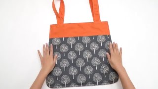 DIY How to sew a durable fabric shopping bag  a reusable bag [upl. by Yekcaj]