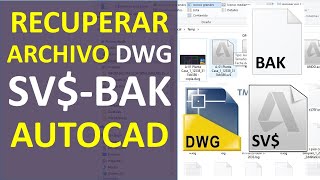 Recuperar Archivo de AutoCAD DWG SV BAK  Copia de Seguridad y Autoguardado Dañado o Corrupto [upl. by Rats]