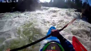 Dillon Falls and Lava Island Falls Kayaking 1430 cfs [upl. by Drageruaeb]