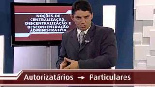 Direito Administrativo  Noções de centralização descentralização e desconcentração administrativa [upl. by Vanni716]