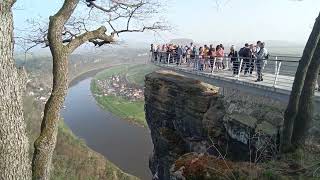 Die BASTEI Aussichtsplattform  Touristenattraktion in der SÄCHSISCHEN SCHWEIZ  ELBSANDSTEINGEBIRGE [upl. by O'Donovan693]