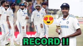 Team INDIA and Ravichandran Ashwin CREATED RECORD in Test Cricket 😍  IndVSBan Test 2024 News [upl. by Junette]