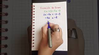 Ecuación de primer grado matematica ecuaciones maths shorts [upl. by Marnia217]