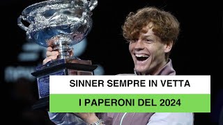 Montepremi 2024 un altro record di Sinner I dieci tennisti che hanno guadagnato di più [upl. by Nahshon682]