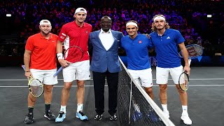 Federer Tsitsipas  Isner Sock [upl. by Shanley]