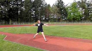 Sam Crouser 7150m Javelin Training Throw 4182010 [upl. by Soloma]