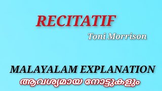 RecitatifToni MorrisonSummary in Malayalam Notes Literature Miss [upl. by Ludovika]