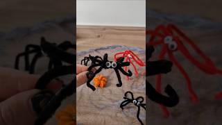 Easy DIY Pipe Cleaner Spiders tutorial 🕷🕸🕷 spookycraft Halloweencraft greatideas kidsactivities [upl. by Rebel213]