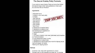 Krabby patty secret formula 😈 [upl. by Litch81]