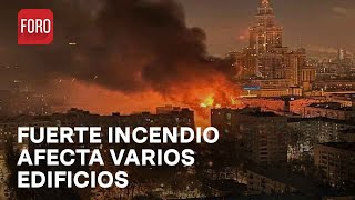 Incendio a gran escala paraliza Moscú Rusia  Las Noticias [upl. by Enilraep]