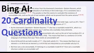 Bing AI Testing Pt 3 20 Cardinality Questions [upl. by Frechette393]